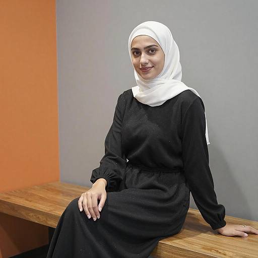 Elegant Young Woman in Modern Setting