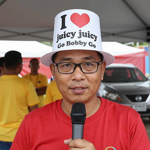 Energetic Man with Microphone at Event