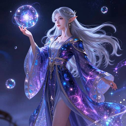 Graceful Astral Elf in Stardust Realm