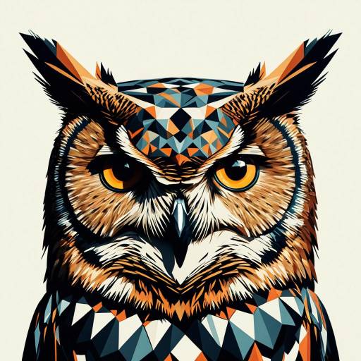 Bold Geometric Owl Head Design