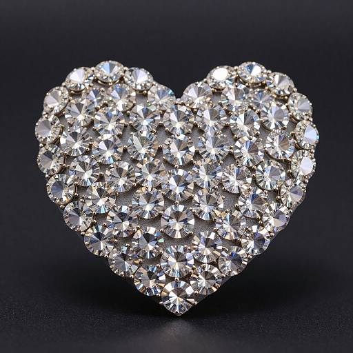 Sparkling Heart-Shaped Gemstone Photography