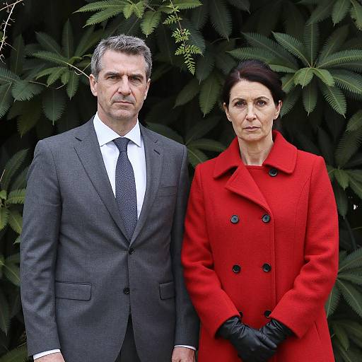 Serious Middle-Aged Couple Outdoors