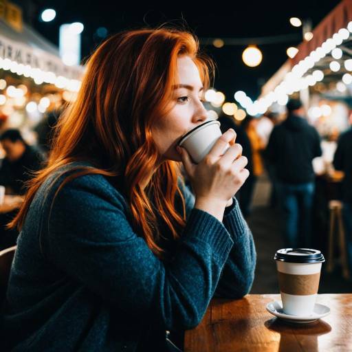 Stunning Woman in Night Market Scene