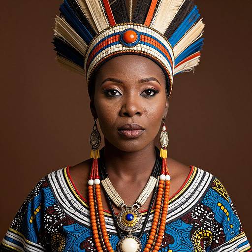 African Native Style Woman Portrait