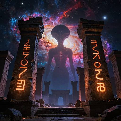 Ancient Alien Ruins in Cosmic Galaxy