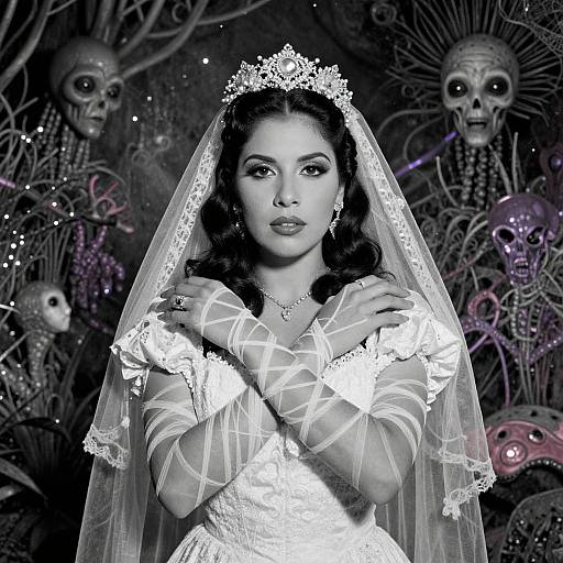 Surreal Chicano Chola Ghost Bride