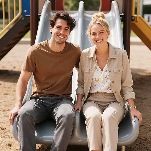 Joyful Moment on the Playground