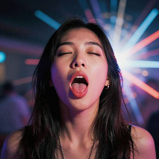 Neon-Lit Hyperealistic Portrait