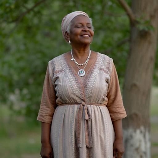 Elderly Woman in Ankara Dress