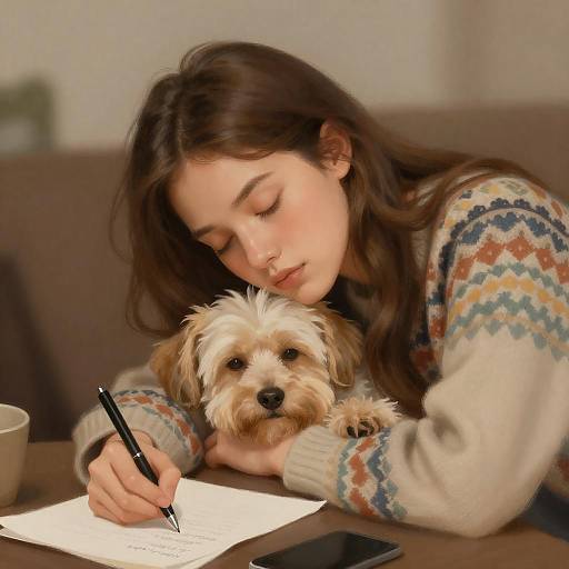 Dreamy Afternoon: Woman Sleeping with Dog
