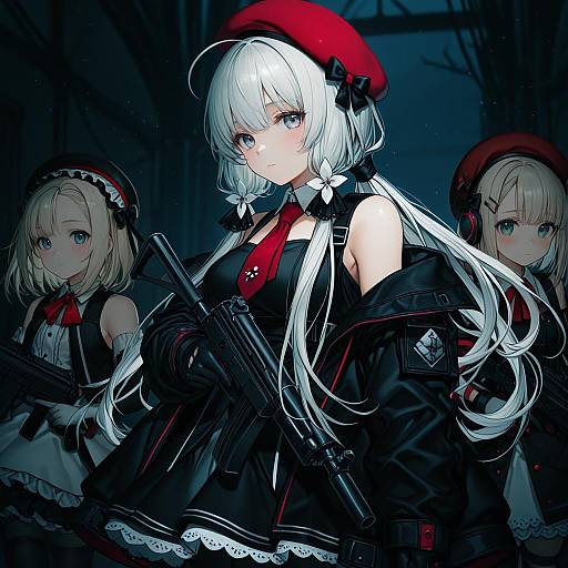 Illustration of Mp5 (girls' frontline), girls' frontline in the style of Daimaou ruaeru