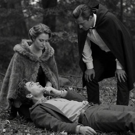 Dramatic Forest Scene in Monochrome