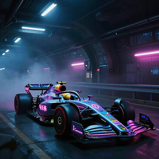 Neon Noir Sci-Fi F1 Underground Race