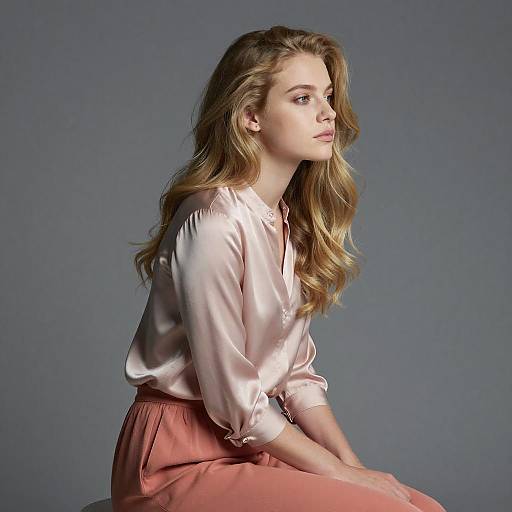 Serene Portrait of Woman in Pastels