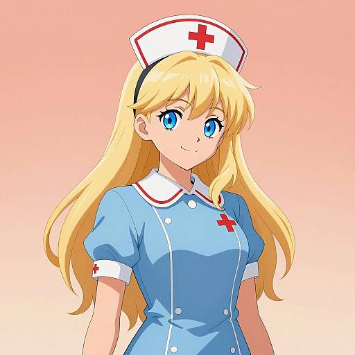 Vibrant Anime Nurse Character Illustration