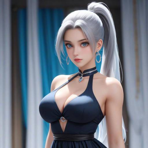 Elegant Woman in Evening Dress