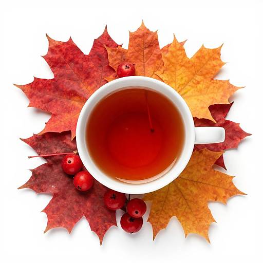 Autumn Tea with Maple Leaves