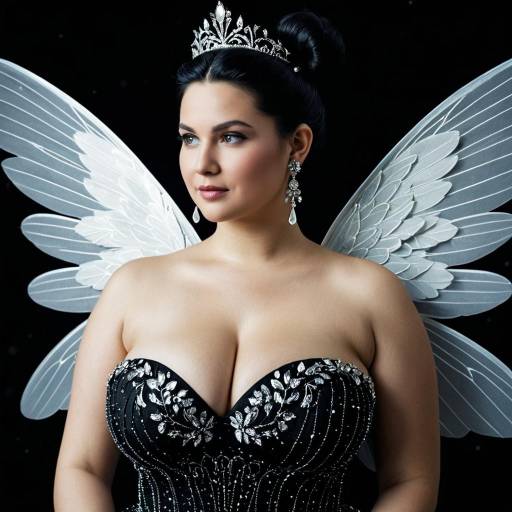 Plus Size Fairy Woman with Tiara and Wings