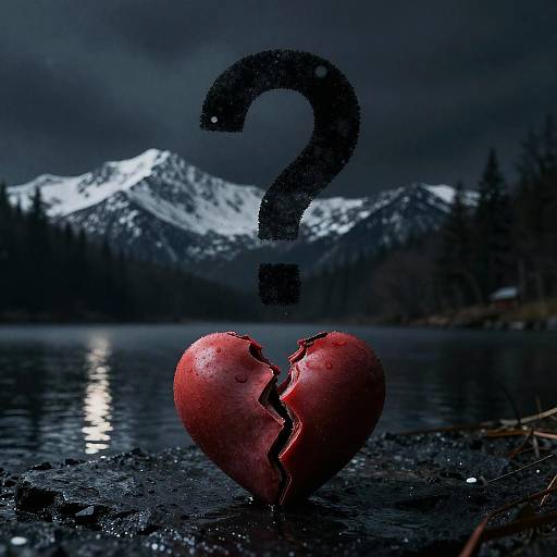 Dark Melancholy Spring Mountain Scene