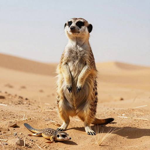 Hyper-Realistic Meerkat Guarding Prey