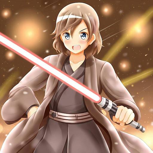 Illustration of Anakin skywalker, star wars in the style of Xenon (for achieve)