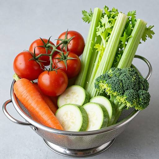 Vibrant Fresh Vegetables in Colander