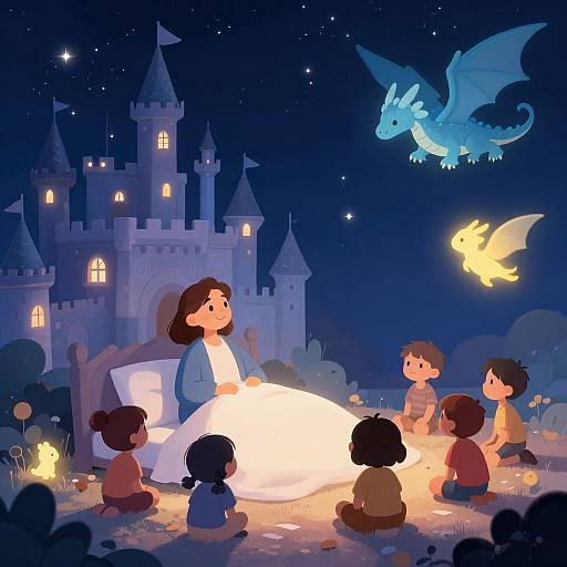 Starlit Storyteller with Magical Tales