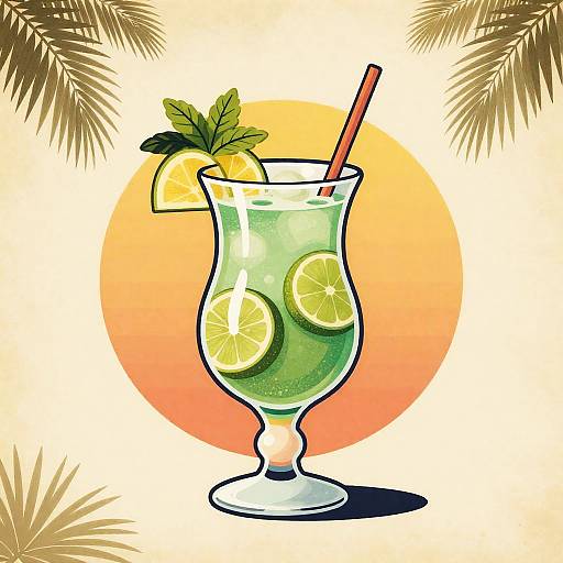 Retro Tropical Salsa Mojito Poster