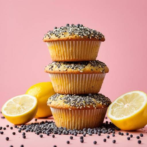 Stack of Lemon Poppy Seed Muffins