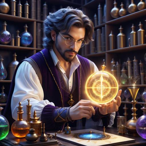 Male Alchemist with Magical Orb