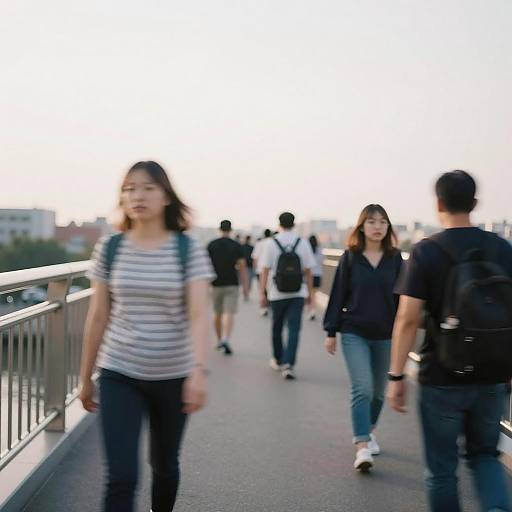 Dynamic Pedestrian Bridge with Motion Blur