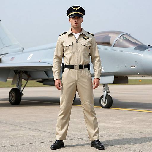 Adult Fighter Pilot Costume Pose