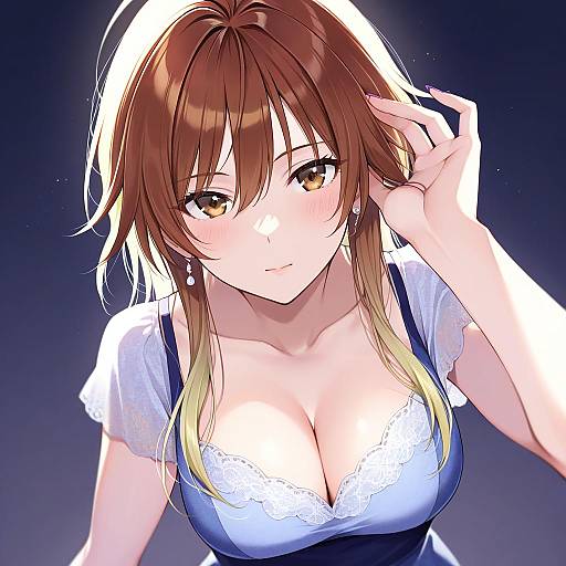 Illustration of Aketa mikoto, idolmaster in the style of Kaede (mmkeyy)