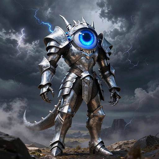 Fantasy Storm Rider in Silver Armor