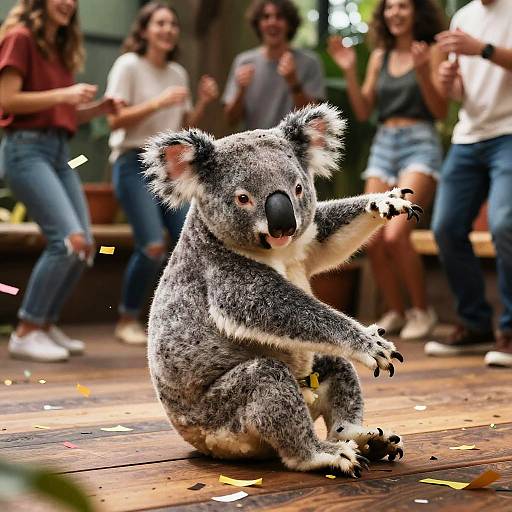 Drunk Koala Dancing at Lively Party