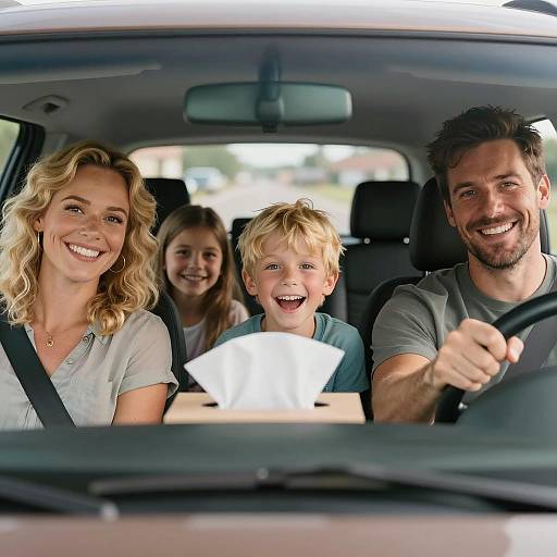 Joyful Family Adventure in a Car