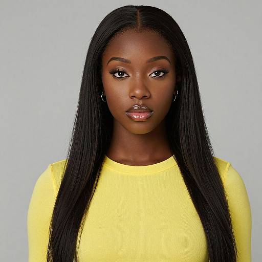 Realistic Dark-Skinned Woman Portrait