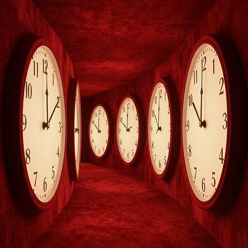 Surreal Corridor of Paradoxical Clocks