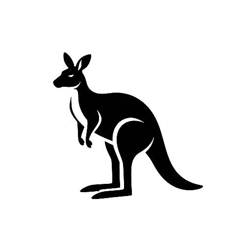 Minimalist Geometric Kangaroo Logo
