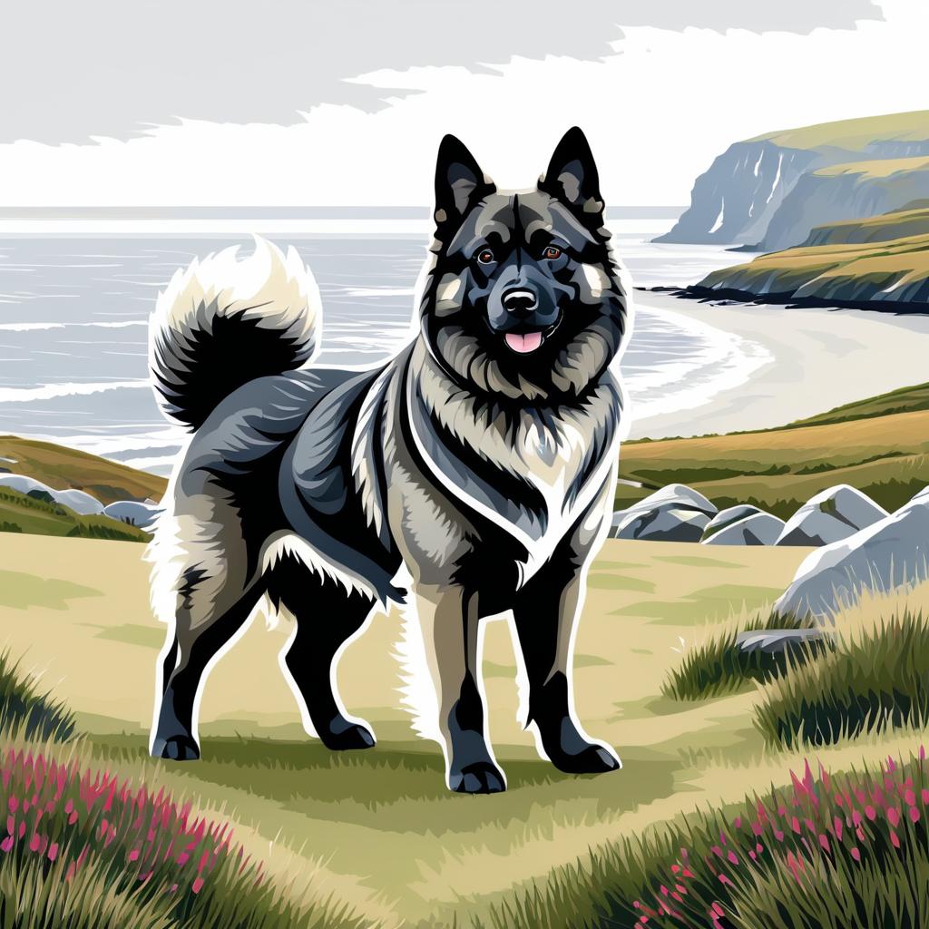 Victorian-Inspired Norwegian Elkhound Portrait