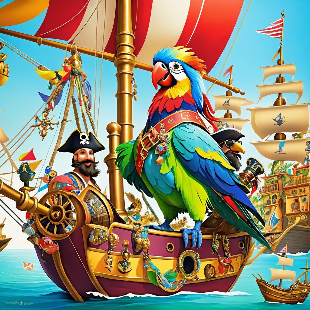 Whimsical Pirate Parrot Adventure