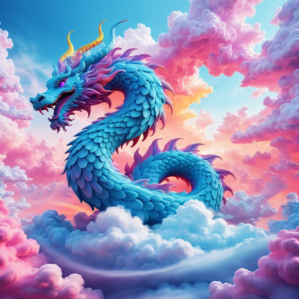 Surreal Dragon in Dreamlike Cloudscape