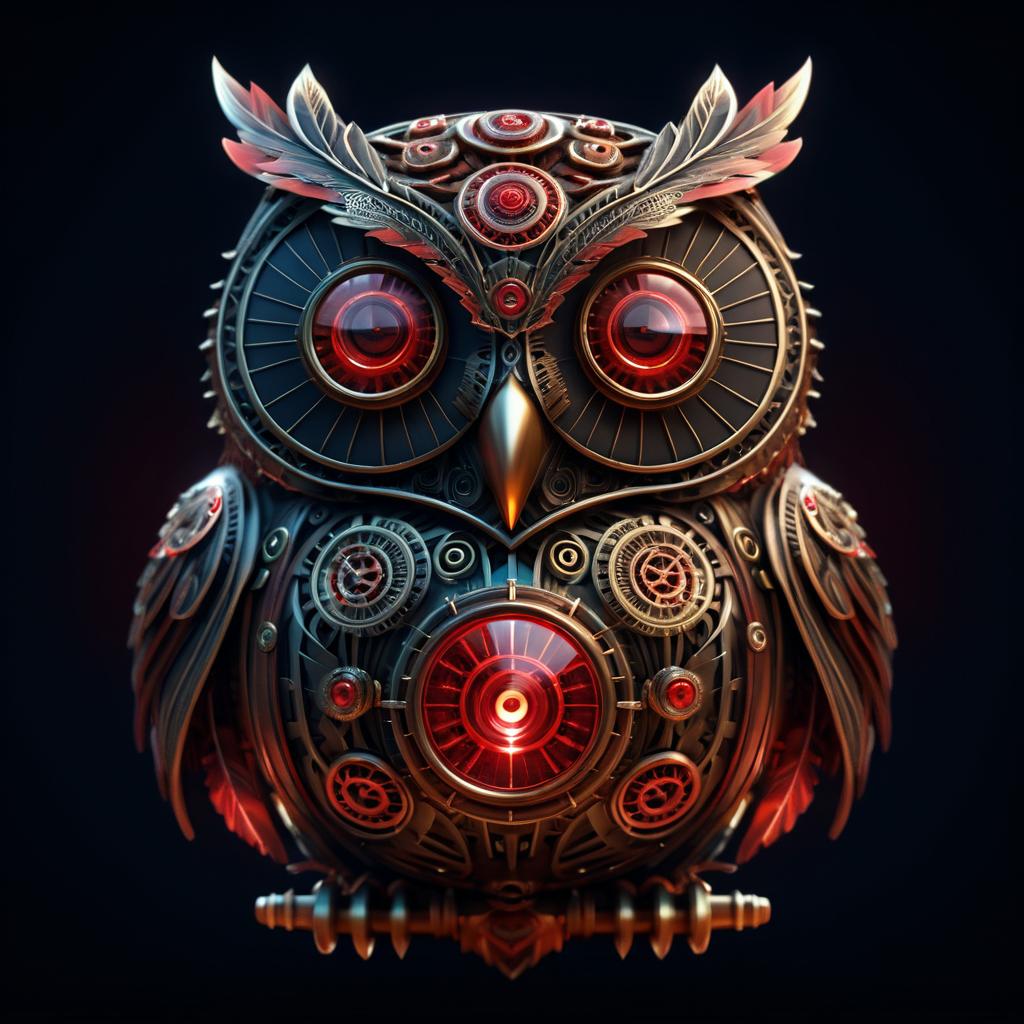 Surreal Steampunk Owl in High Definition