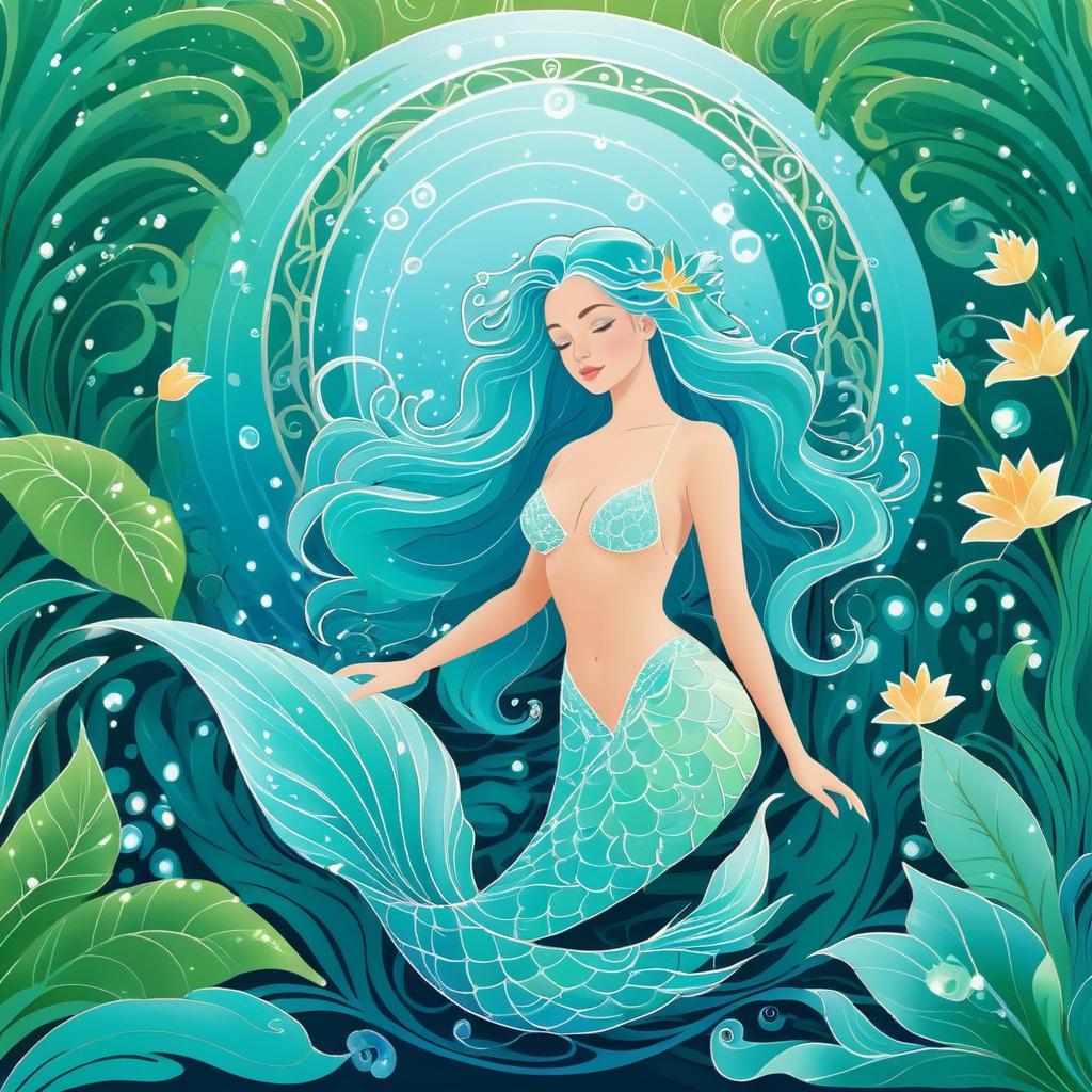 Serene Mermaid Water Spirit in Nirvana