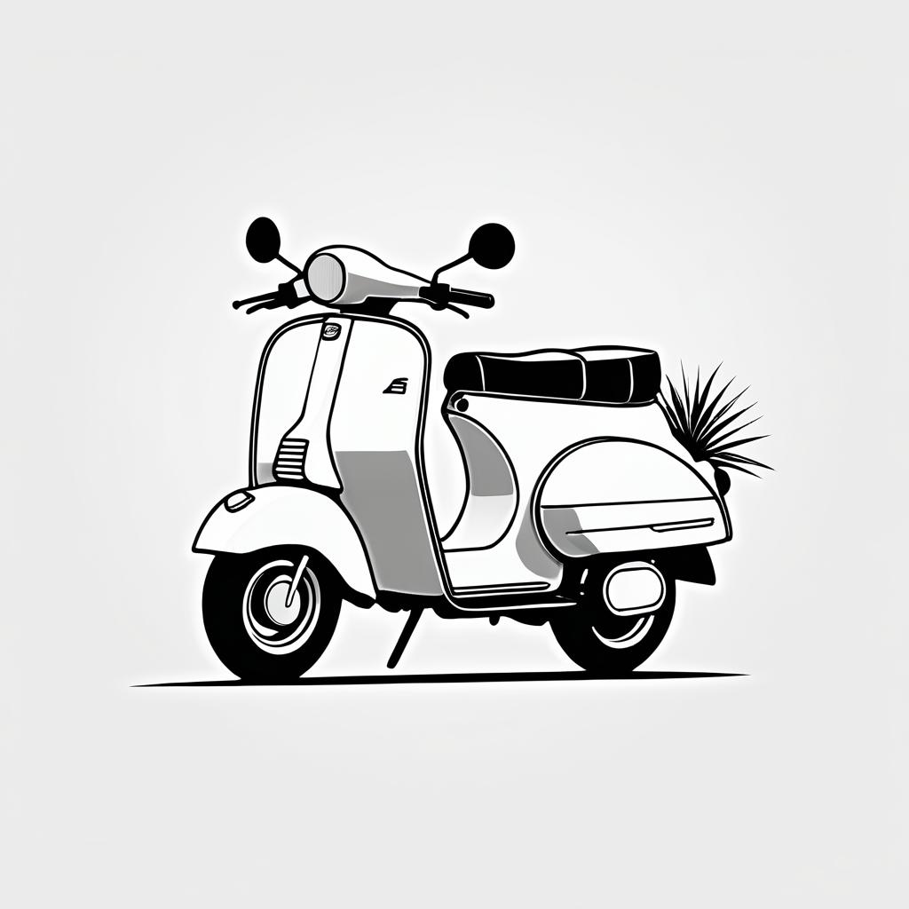 Minimalistic Classic Scooter Logo Design