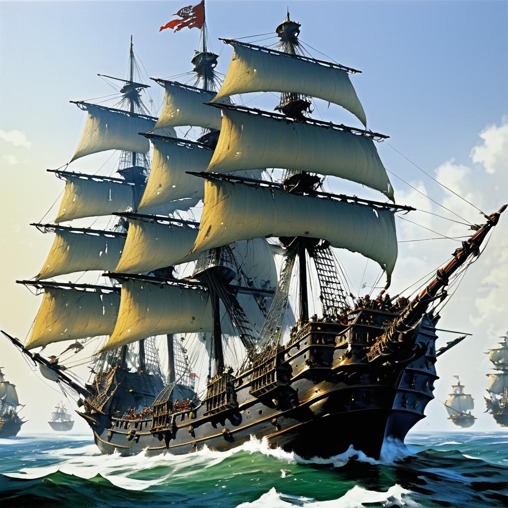 Epic Pirate Ship Battle Artwork