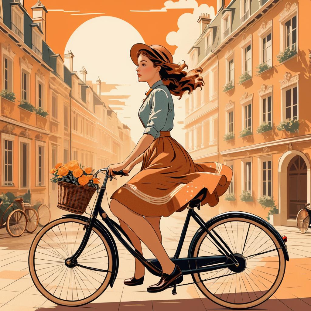 Vintage Bicycle Ride in Warm Tones