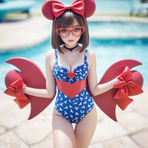 Heart-Shaped Sunglasses with Furry Elements