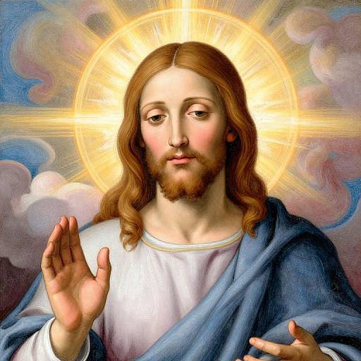 Renaissance Style Jesus with Glowing Aura