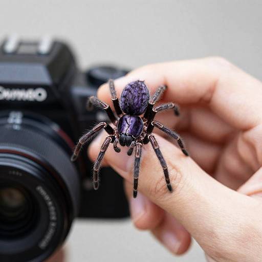Hand with Spider Holding a Camera